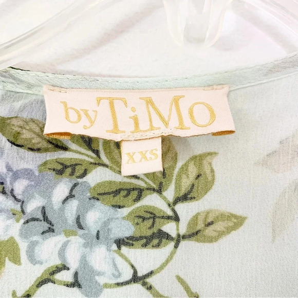 NEW ByTimo Wallpaper Floral Chiffon Mini Dress Size XXS Blue - Picture 12 of 14